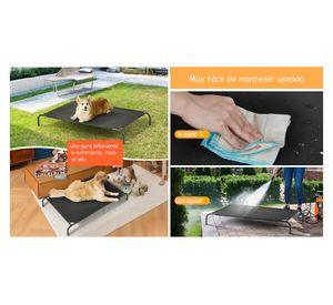 Cama elevada perro 20x69x102 cm L negro