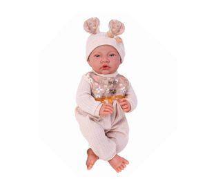 Muñeca bebé apego realista 40 cm 12 sonidos beige