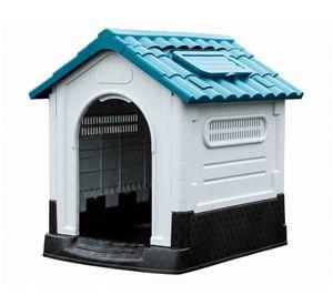 Casa perro 66x57x65 cm S/M blanco/azul