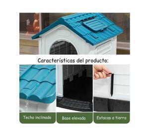 Casa perro 66x57x65 cm S/M blanco/azul