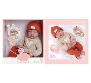 Muñeco bebé apego realista 40 cm 12 sonidos rojo