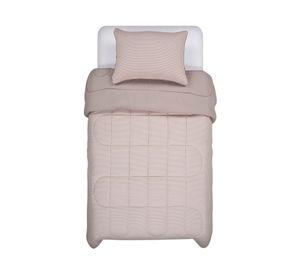 Plumón Bicolor beige 1 plaza