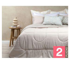 Plumón Bicolor beige 2 plazas