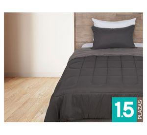 Plumón Bicolor gris 1.5 plazas
