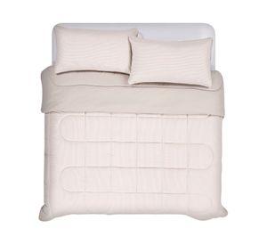 Plumón Bicolor beige 2 plazas