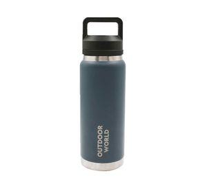 Botella térmica metálica doble boca ajustable gris 800 ml
