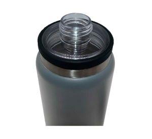 Botella térmica metálica doble boca ajustable gris 800 ml