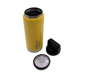 Botella térmica metálica doble boca ajustable amarillo 800 ml