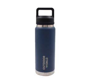 Botella térmica metálica doble boca ajustable azul 800 ml