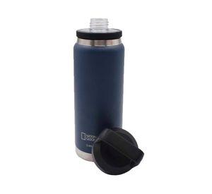 Botella térmica metálica doble boca ajustable azul 800 ml