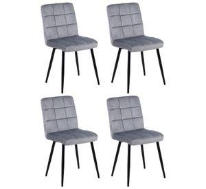 Pack de 4 Sillas de Comedor Modernas Novahus Velvet Gris
