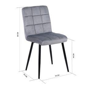 Pack de 4 Sillas de Comedor Modernas Novahus Velvet Gris