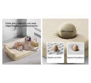 Cama sofá impermeable perro 20x54x40 cm S beige