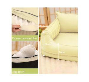Cama sofá relajante mascota 30x55x45 cm M beige