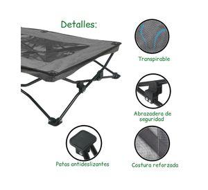 Cama elevada plegable perro 25x60x116 cm L gris