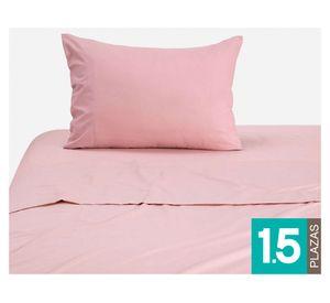 Juego de sábanas rosado nude 1.5 plazas 144 hilos