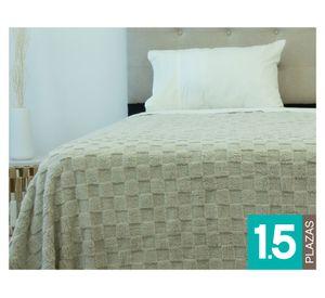 Frazada beige 1.5 plazas microfibra