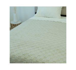 Frazada beige 1.5 plazas microfibra