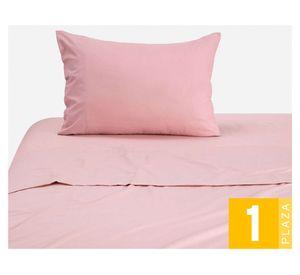 Juego de sábanas rosado nude 1 plaza 144 hilos