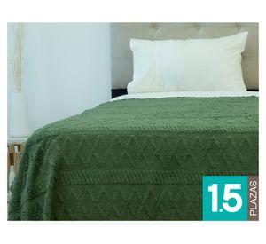 Frazada verde 1.5 plazas microfibra