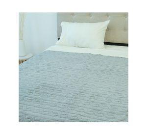Frazada gris 1.5 plazas microfibra