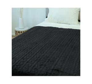 Frazada negro 1.5 plazas microfibra