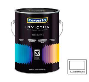 Esmalte agua Invictus blanco semi satinado 1 galón