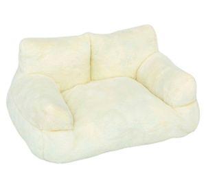 Cama sofá relajante mascota lavable 26x75x50 cm M beige