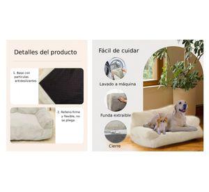 Cama sofá relajante mascota lavable 26x95x55 cm L beige