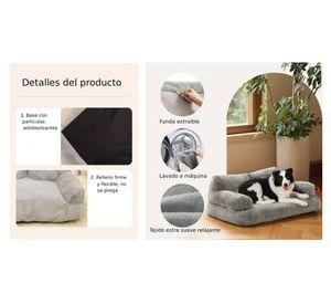 Cama sofá relajante mascota lavable 26x75x50 cm M gris