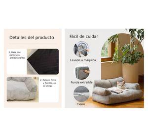 Cama sofá relajante mascota lavable 26x65x45 cm S gris