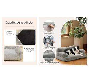 Cama sofá relajante mascota lavable 26x95x55 cm L gris