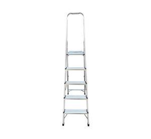 Escalera tijera 5 peldaños con bandeja 166 cm aluminio
