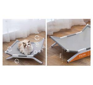 Cama elevada impermeable perro/gato 15x50x58 cm S/M gris