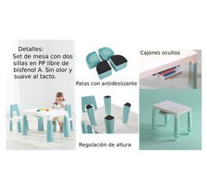 Mesa infantil con 2 sillas verde