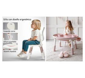 Mesa escritorio rosado + silla