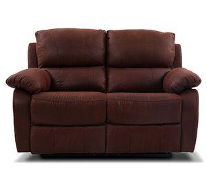 Sofá reclinable 2 cuerpos Orson 136 ° poliéster brandy