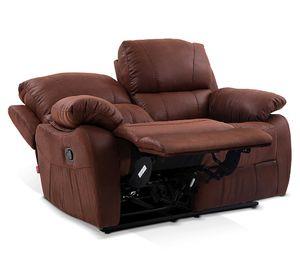 Sofá reclinable 2 cuerpos Orson 136 ° poliéster brandy