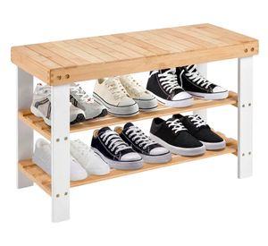 Banco zapatero 2 niveles bambú natural