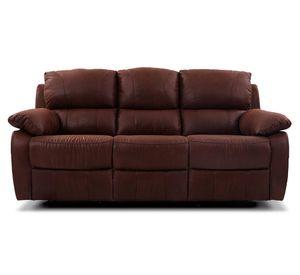 Sofá reclinable 3 cuerpos Orson 136 ° poliéster brandy