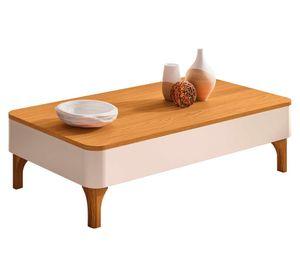 Mesa de centro rectangular Niza 32x100x60.5 cm off white cinamomo