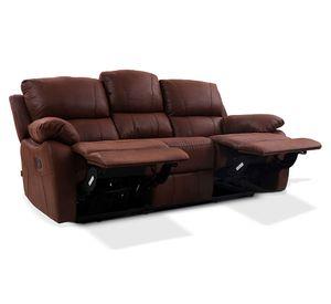 Sofá reclinable 3 cuerpos Orson 136 ° poliéster brandy