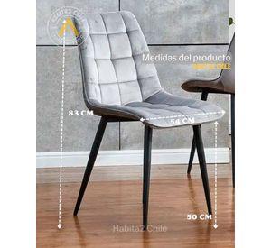 Pack 2 Sillas De Comedor Terciopelo Cuadros