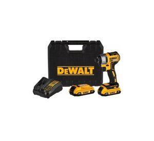 ATORNILLADOR INLAMBRICO DE IMPACTO DEWALT 6.35MM 20V 2 BATERIAS 1.5 AH  +CARGA + MALETA