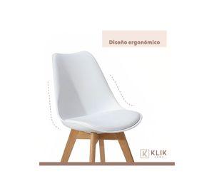 Comedor Mesa Rectangular Negra 120x80 + 4 Sillas Tulip Blancas