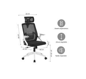 Silla de Escritorio con Cabezal Ergonomus Doha Blanco