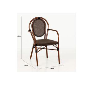 Silla Provence Parisina Rattan con reposabrazos - Café Oscuro
