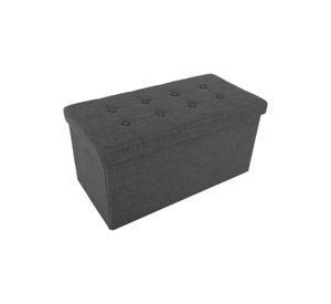 BANQUETA BAUL ORGANIZADOR POUF LINO GRIS