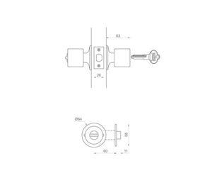 CERRADURA SCANAVINI 4040-ACERO INOXIDABLE CON LLAVE