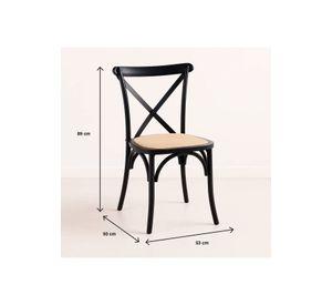 Silla Crossback Madera Rattan Negra